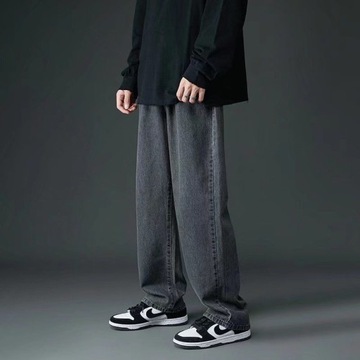 Fashion 2022 Wide Leg Korean Jeans Men's Versatile