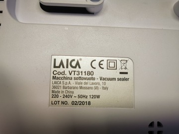 PA5857 LAICA VT3118 ВАКУУМНЫЙ УПАКОВАТЕЛЬ