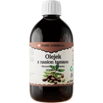 OLEJEK TAMANU NIERAFINOWANY TŁOCZONY NA ZIMNO NATURALNY 500ml 0,5l