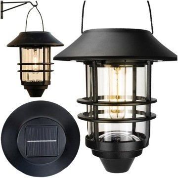 WISZĄCA OGRODOWA LAMPA LATARNIA LATARENKA DEKORACYJNA SOLARNA LED CZUJNIK