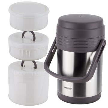 ОБЕДЕННЫЙ ТЕРМОС 1,5л для ЕДЫ +3 КОНТЕЙНЕРА ДЛЯ ОБЕДА