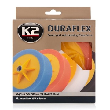 K2 DURAFLEX PAD GĄBKA POLERSKA 150 MM LEKKO / ŚREDNIO ŚCIERNA NA WIERTARKĘ