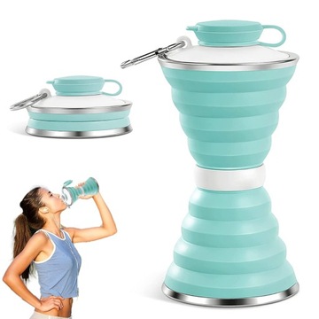BUTELKA SILIKONOWA SKŁADANA 500ML BIDON SPORTOWY
