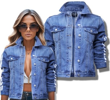 #D967 Kurtka Damska KATANA Jeans Lampasy S