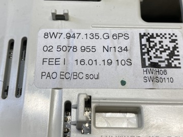 AUDI A5 8W7 CABRIO LAMPA INTERIÉR LED 8W7947135G