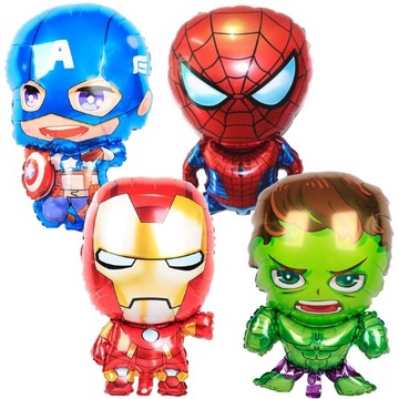 Balon HULK + IRON MAN + KAPITAN + SPIDEY 4szt.