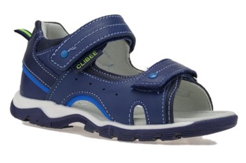 SKÓRZANE SANDAŁY CHŁOPIĘCE BUTY DZIECIĘCE SANDAŁKI NA RZEPY R. 30