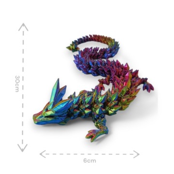 Кристальный мини дракон + яйцо, длина 30 см, шарнирная фигурка