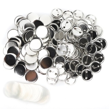 100 sztuk pusty przycisk Pin 44mm/1.7in okrągły