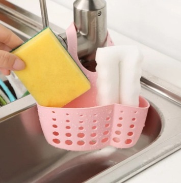 V1 РЕЗИНОВАЯ ГУБКА-ОРГАНИЗАТОР НА ПРИСОСКЕ ПОДВЕСНОЙ ДЕРЖАТЕЛЬ КОРЗИНЫ ДЛЯ СМЕШАННОЙ МОЙКИ