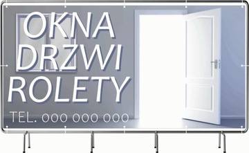 BANER REKLAMOWY 200x100cm projekt gratis różne wzory OKNA DRZWI ROLETY