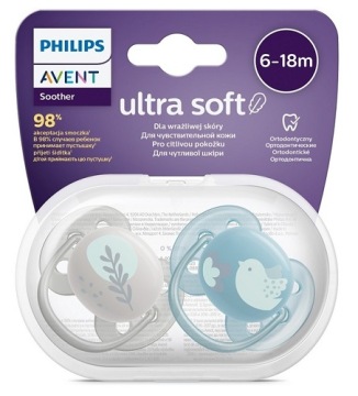 Philips Avent Ultra Soft Ортодонтическая соска 6-18 мес 2шт SCF091/15