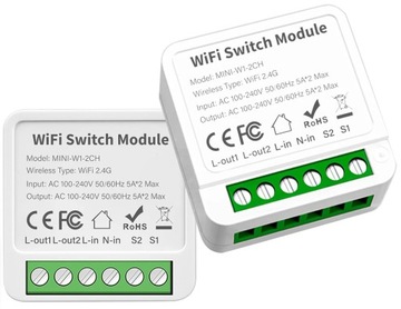 TUYA WiFi Podwójny Włącznik Przekaźnik DOPUSZKOWY