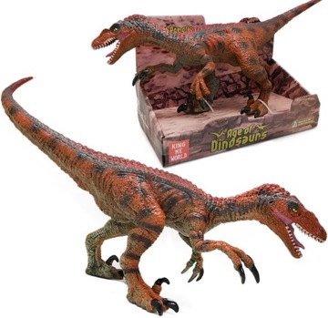 MEGA DUŻY GUMOWY DINOZAUR figurka VELOCIRAPTOR