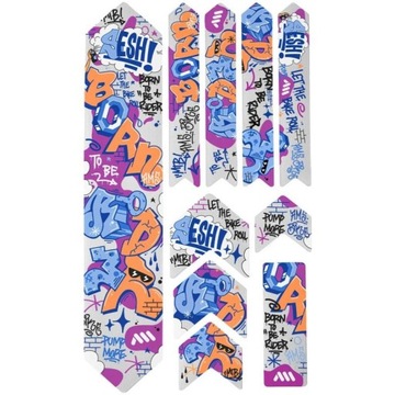 Защитная крышка наклейки для рамы MTB велосипеда AMS — Born to Be Rider Blue