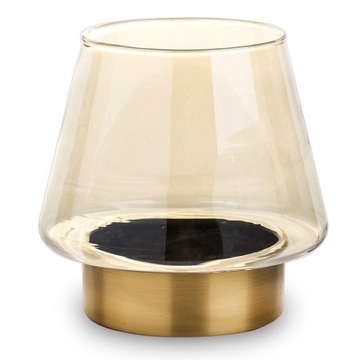 ŚWIECZNIK SZKLANY 12cm SZAMPAŃSKI ZŁOTY NA1 ŚWIECĘ