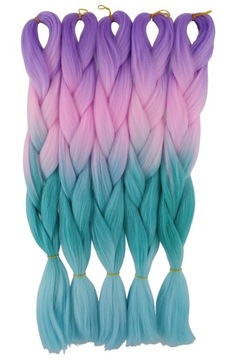 WŁOSY SYNTETYCZNE KOLOROWE WARKOCZYKI OMBRE 4K.015