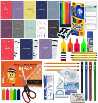 Wyprawka szkolna 57 elem. Klasa 4-8 + plan lekcji