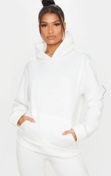 PRETTYLITTLETHING BIAŁA BLUZA Z KAPTUREM 42 1CAB