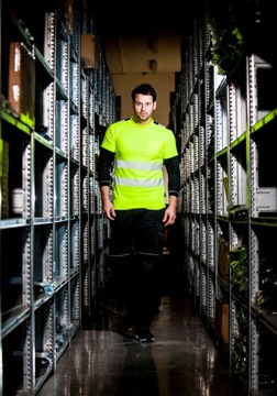 РАБОЧАЯ ФУТБОЛКА T181 ПРЕМИУМ ЖЕЛТО-СЕРЫЙ PORTWEST L