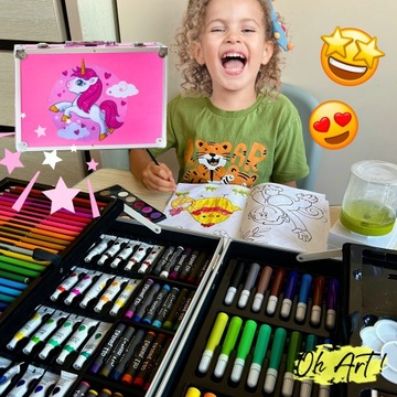 ХУДОЖЕСТВЕННЫЙ НАБОР ДЛЯ РИСОВАНИЯ И РИСОВАНИЯ ДЛЯ ДЕТЕЙ ЧЕМОДАН В БЕСПЛАТНЫЙ ПОДАРОК