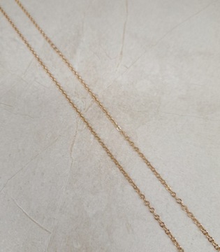Złoty łańcuszek używany ANKIER 63 cm Różowe złoto 14K pr.583 Długi Piękny !