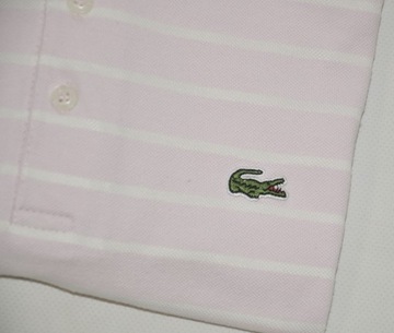 LACOSTE koszulka polo męska różowa paski 6 jak XL