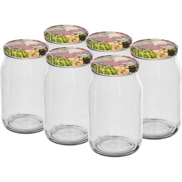 6szt SŁOIK 900ml NA PRZETWORY Z ZAKRĘTKĄ 132903