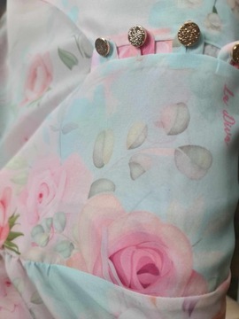 Szyfonowa bluzka z wiązaniem koszula z szyfonu La Diva miętowo-różowa