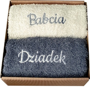 ZESTAW RĘCZNIKÓW PREZENT NA DZIEŃ BABCI I DZIADKA