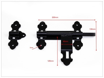 ЗАЩЕЛКА ДЛЯ ГАРАЖНЫХ ВОРОТ, ЧЕРНАЯ 200ММ