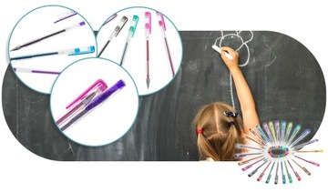 Ручки с блестками, гелевая ручка с блестками School Layette, 25 цветов