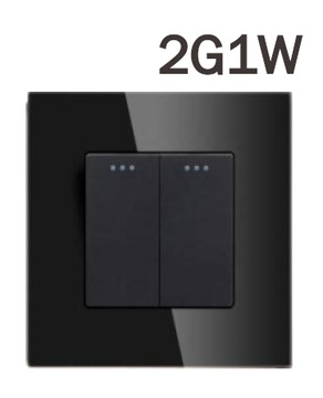 WŁĄCZNIK ŚWIATŁA 2G1W PODWÓJNY MECHNICZNY SZKLANA RAMKA FI60 CZARNY