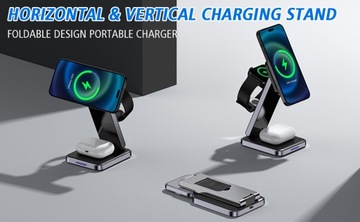 Магнитная беспроводная зарядная станция 3 в 1 для iPhone