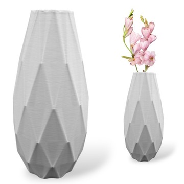Wazon na Kwiaty Wysoki Nowoczesny Wieczny Nietłukący do Salonu Diamond 20cm