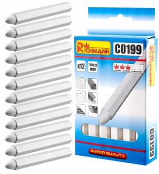 C0199 KREDA BUDOWLANA,TECHNICZNA BIAŁA 12 SZT/OPAK