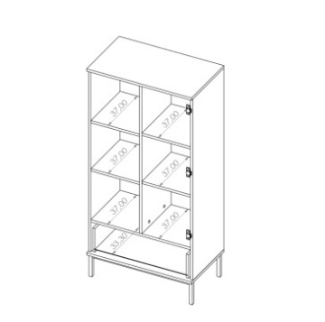 LOFTOWA METAL GRANAT книжный шкаф полки 70 см