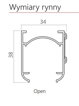 Механизм, тормоз для открытия римских штор. 1:4, открытая рейка