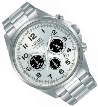 Chronograf Męski zegarek na bransolecie Lorus RT307KX9 + GRAWER 14906849028