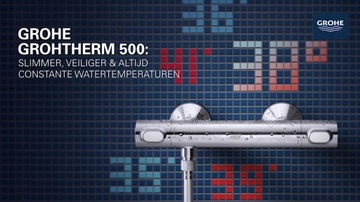 GROHE термостатический смеситель для душа + тропический душ Reihe 30x19 с полкой