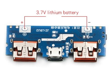 Порты модуля Powerbank BMS 2xUSB 5 В 2,4 А USB-C microUSB / 0031