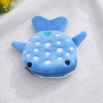 Плюшевая сумка Shark Coin Bag с брелоком на молнии, синяя
