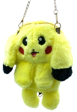 Futerkowy plecak torebka pokemon Pikachu żółty
