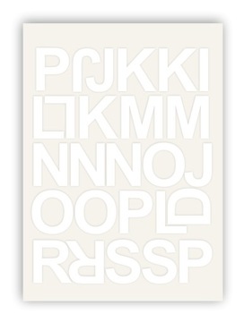 Самоклеящиеся буквы белого цвета с алфавитом и цифрами 50 мм.