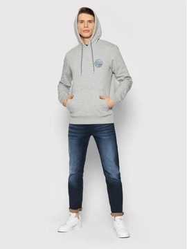 JACK&JONES SZARA BLUZA MELANŻ NADRUK (S)