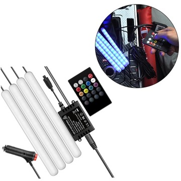 Oświetlenie wnętrza samochodu 48 Dekoracja LED RGB DIY Decor Zapalniczka samochodowa