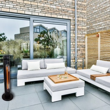 Инфракрасный радиатор, 8 уровней, пульт дистанционного управления 2 кВт, ИК-таймер AURA для террасы