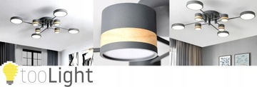 LAMPA SUFITOWA NOWOCZESNA DUŻA SZARA GREY LED TOOLIGHT