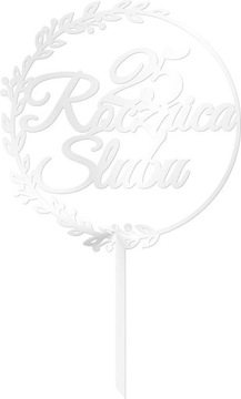 SREBRNY TOPPER LUSTRO ROCZNICA ŚLUBU WIAN 20 30 40