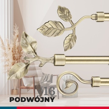 Karnisz 3,2 m. złoty solidny połysk 320 pod wymiar